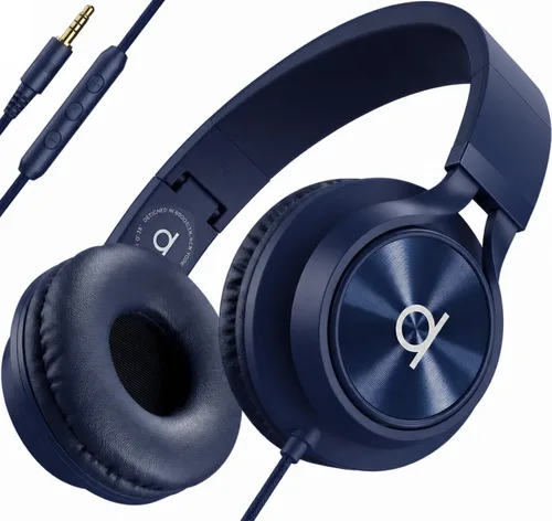 Vista 8 de Artix CL750 audífonos plegables con aislamiento de sonido, supraaurales, con cable, con micrófono y control de volumen, audífonos estéreo