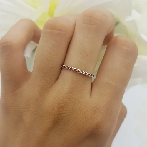 Vista 4 de Dazzlingrock Collection Anillo apilable de plata de ley de 0,12 quilates de plata de ley