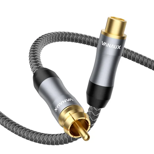 Vista 8 de VANAUX Cable RCA Y Splitter de 1 macho a 2 hembras, cable RCA/Phono, cable de extensión de audio coaxial y video, adaptador chapado en oro