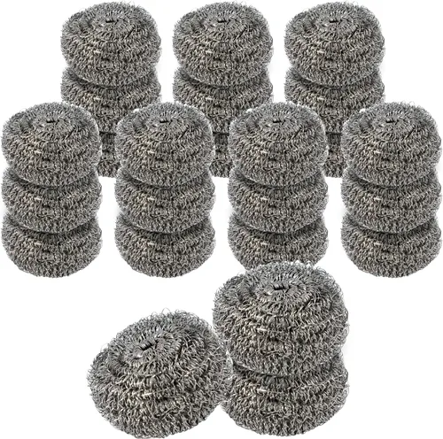 Vista 10 de Estropajos de nailon, para platos, ollas y estufas, estropajos de malla duraderos, para una limpieza resistente. Estropajos de nailon para platos