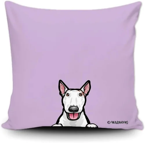 Vista 4 de Funda de almohada para perro, divertida funda de almohada para sofá, cama, decoración del hogar, 20 x 20 pulgadas Bull Terrier-1-10