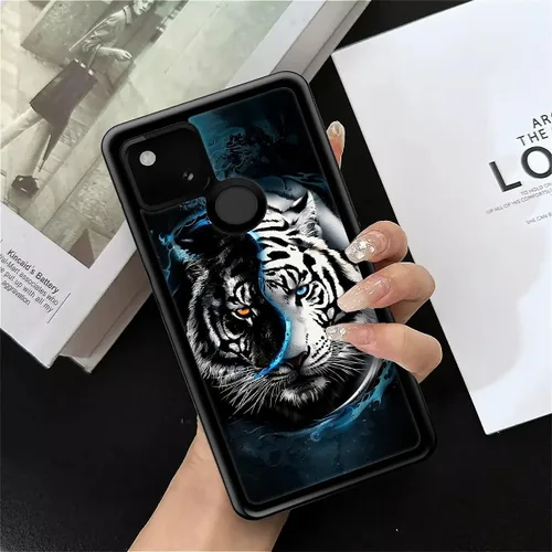 Vista 367 de Compatible con Google Pixel 4A 5G Mobile Case Creative Acrylic Panel trasero Silicona Protección Grip especialmente diseñado para Google Pixel 4A 5G