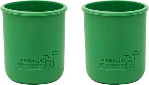 Vista 11 de Mason Jar Lifestyle Pinta de boca ancha de silicona de 16 onzas para proteger la pelota, Kerr, tarros de conservas (4, Americana Multicolor)