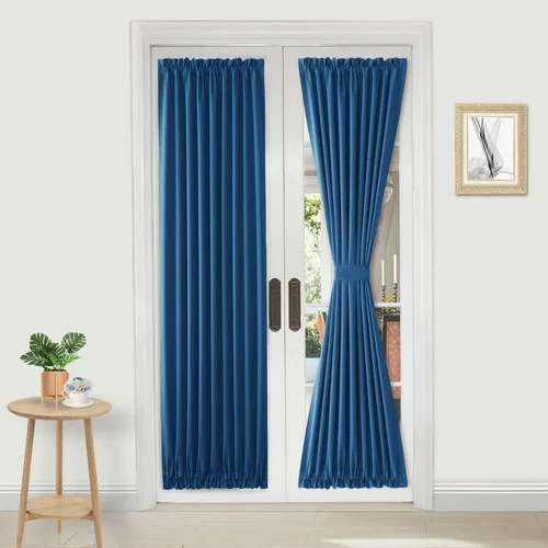 Vista 86 de DWCN Cortinas para Puertas Francesas – Cortinas opacas térmicas con bolsillo para barra para puertas con ventana de cristal, puertas de cocina