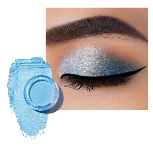 Vista 17 de Oulac Sombra de ojos en crema blanca brillante Iluminador a prueba de agua y sombra de ojos con purpurina de larga duración, color natural