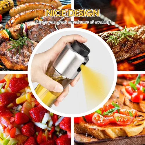 Vista 5 de mafiti Paquete de 2 botellas dispensadoras de aceite de oliva de 6.1 fl oz/6 onzas, pulverizador dispensador de aceite de oliva para cocinar