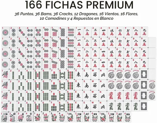 Vista 3 de American Mahjong - Juego de 166 azulejos prémium con 4 empujadores