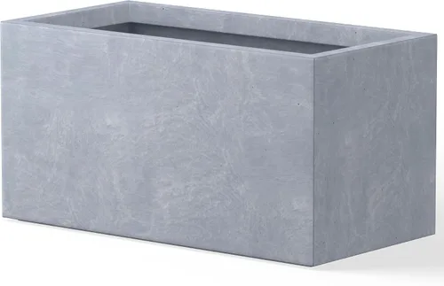 Vista 16 de Kante Macetero rectangular de hormigón de 23.2 pulgadas de largo, macetas grandes para interiores y exteriores con orificio de drenaje y tapón