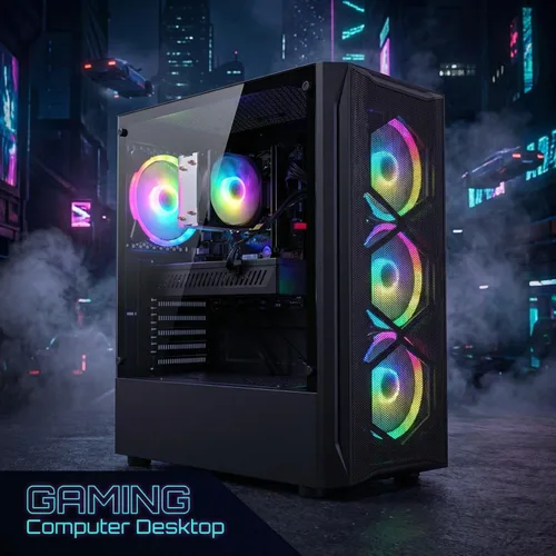 Vista 4 de Escritorio para PC para juegos STGAubron,Core I7,RX 580 8G,16G RAM,512G SSD