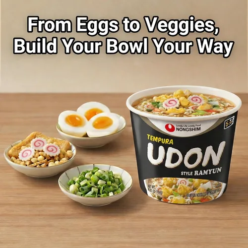 Vista 5 de Nongshim Tempura Udon Style - Sopa instantánea de ramen Big Bowl, 12