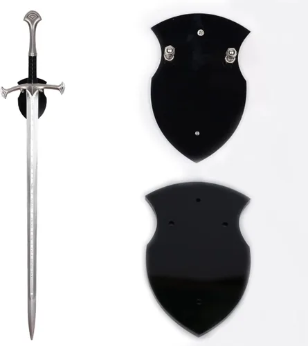 Vista 6 de WANLIAN Sword Cards - Soporte de espada montado en la pared, tarjeta de pared de espada acrílica, soporte de espada con accesorios (1 pieza negra)