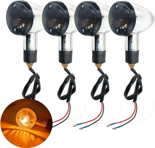Vista 9 de 4 piezas de luces direccionales universales para motocicleta, intermitentes delanteros y traseros, compatibles con motocicletas Yamaha, Honda, Ámbar
