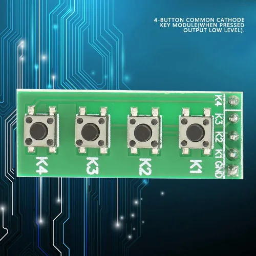 Vista 8 de Módulo de interruptor de botón universal de 4 teclas, tablero de teclado compacto para proyectos de microcontrolador, kit de componentes