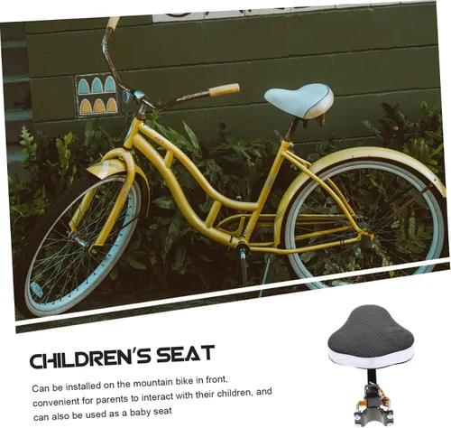 Vista 9 de Accesorio de asiento de bicicleta de montaña, versátil asiento de bicicleta para niños y niñas, características de seguridad de comodidad