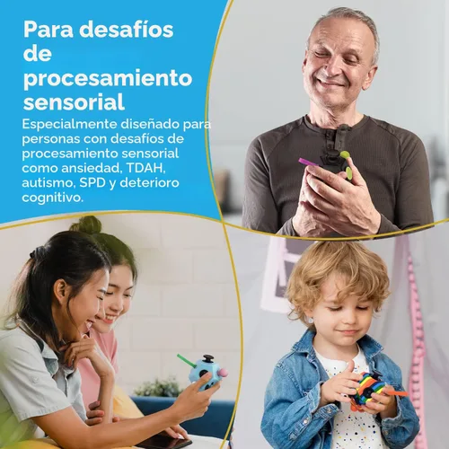 Vista 3 de PILPOC theFube Cubo Fidget con 12 lados - Juguetes prácticos para la ansiedad para niños y adultos - Dados fidget para aliviar el estrés