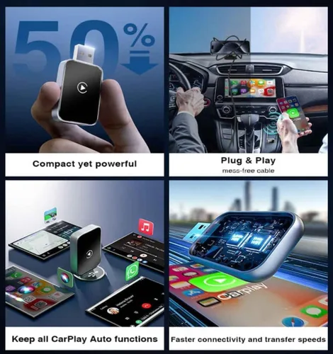 Vista 6 de Car Wireless CarPlay Adapter for BMW X3 X4 X5 X6 2017-2023 2024 2025, Plug & Play, Play Stable Connection No Latency, Converts Wired to