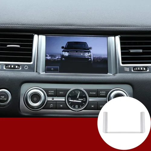 Vista 6 de YIWANG Marco de navegación de control central de coche ABS cromado para Land Rover Range Rover Sport 2012 2013 (negro brillante)