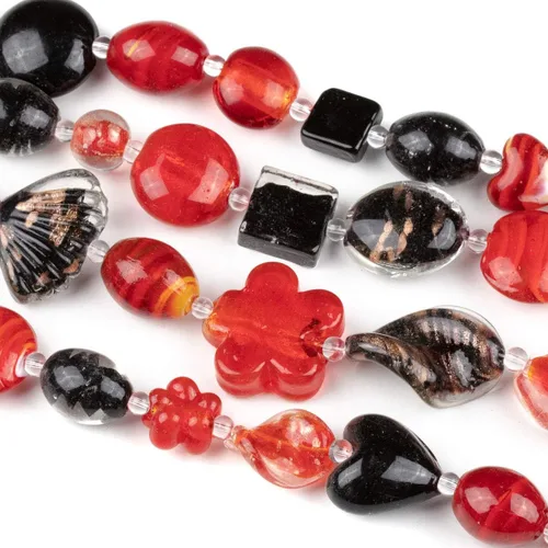 Vista 11 de Cherry Blossom Beads Cuentas mixtas hechas a mano de cristal de lámpara aguamarina y naranja, 4 hebras surtidas de 8 pulgadas Mezcla Aqua y Naranja