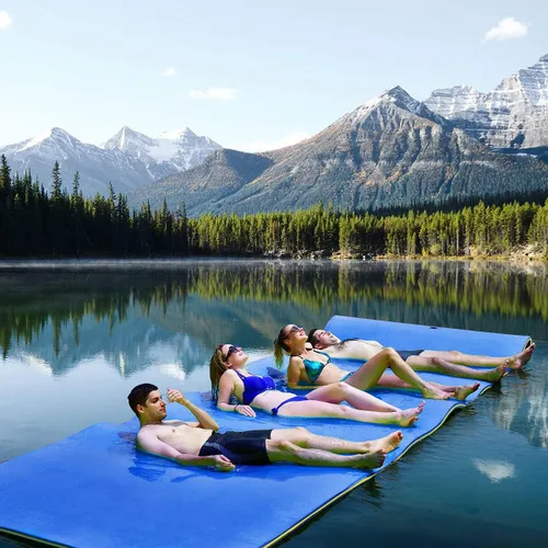Vista 10 de GYMAX Floating Water Mat Verde