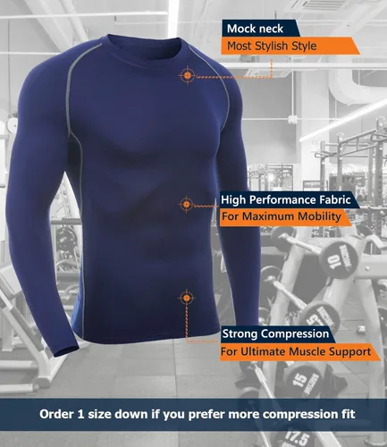 Vista 5 de SILKWORLD Camiseta de compresión de manga larga para hombre