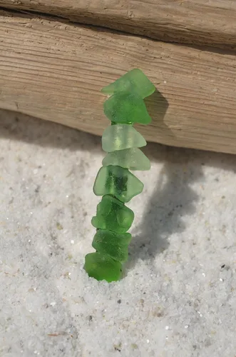 Vista 6 de Delicadas sombras de cristal de mar verde y aguamarina francés, pinza para el pelo, 2.362 in
