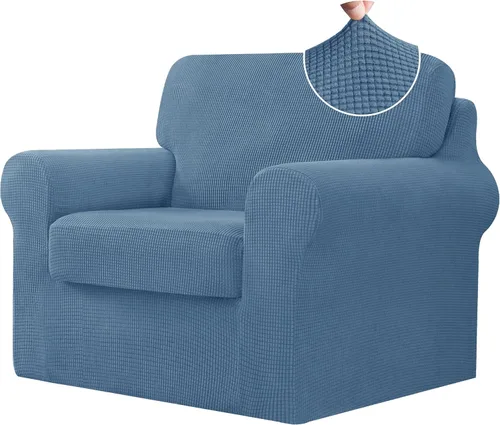Vista 63 de CHUN YI Fundas para sofá de 7 piezas, lavables, fundas elásticas para sofá de 3 cojines con respaldo y fundas de cojín separados, protector