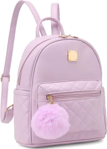 Vista 16 de Mini mochila de moda para niñas, bolso pequeño lindo de cuero a cuadros para mujer, mochilas pequeñas, Negro -, Mini mochila de moda para niñas