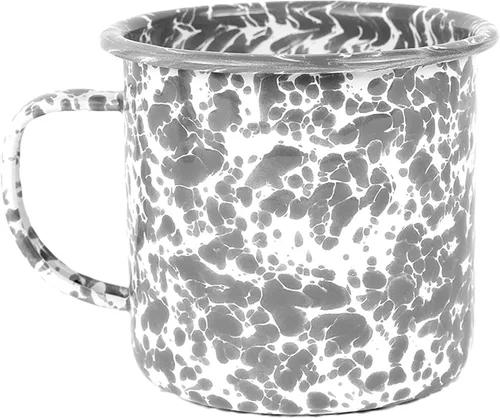 Vista 4 de Crow Canyon Home Splatter Enamelware - Taza grande de 16 onzas, color negro