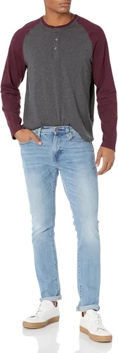Vista 4 de Tienda Essentials - Camiseta con cuello Henley y manga larga para hombre (disponible en tallas grandes y altas)