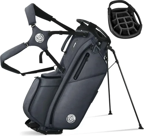 Vista 17 de Lightweight 7 Way Golf Stand Bag for Men Women, Upgrade Base Multi Pckets Cooler Pockets, Full-Length Dividers, Ergonomic Dual Strap Design