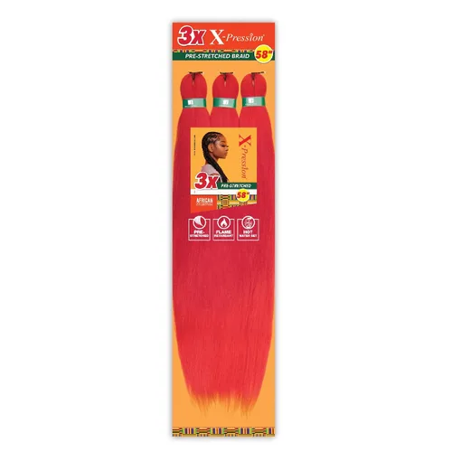 Vista 75 de Sensationnel X-Pression - Trenzas sintéticas prestiradas, 3 unidades, 58 pulgadas, negro azabache 1 Cabello trenzado, Kanekalon, ignífugo