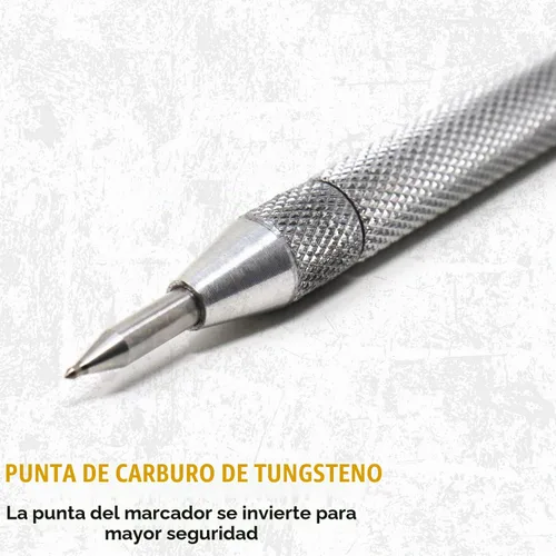 Vista 2 de SANDOR Paquete de 2 rotuladores de punta de carburo de tungsteno, bolígrafo de grabado de aluminio con punzón central automático de latón