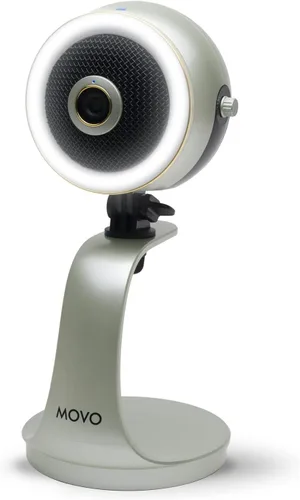 Vista 8 de Movo WebMic HD Pro - Cámara web todo en uno con micrófono y anillo de luz, cámara HD de 1080p, micrófono de condensador cardioide profesional