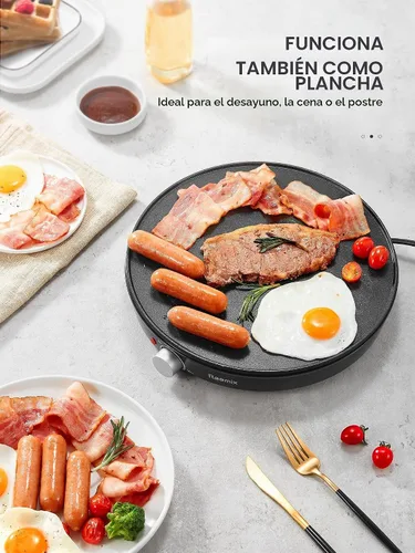 Vista 3 de Máquina para hacer crepas Reemix, plancha compacta para panqueques