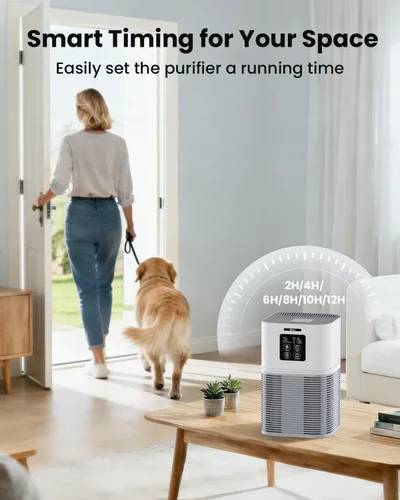 Vista 12 de Purificador de aire para habitación grande de hasta 350 pies cuadrados, filtro HEPA VEWIOR H13 con 6 ajustes de temporizador, aromaterapia