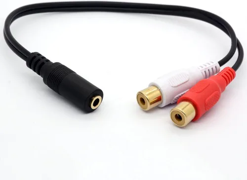 Vista 5 de Cable divisor estéreo estéreo de 0.138 in hembra a doble RCA (8 pulgadas/7.9 in) Cable extensor adaptador de audio de 3.5 Jack a 2RCA (2RCA hembra)