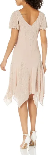 Vista 2 de J Kara Vestido corto con cuentas para mujer