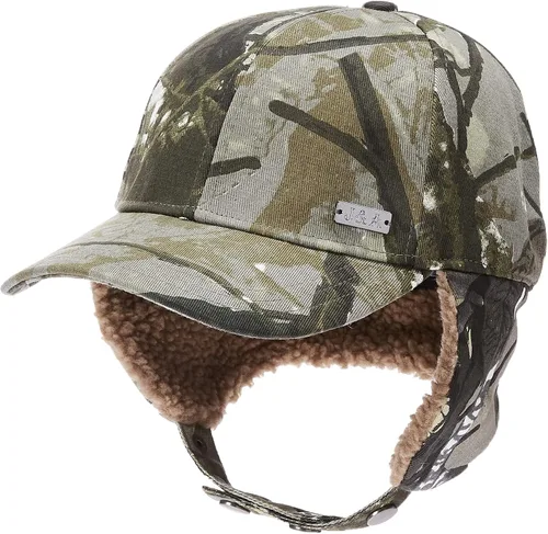 Vista 12 de Jeff & Aimy Gorra de béisbol unisex de invierno con orejeras trampero de caza, sombrero de esquí, 21.3-24.4 in