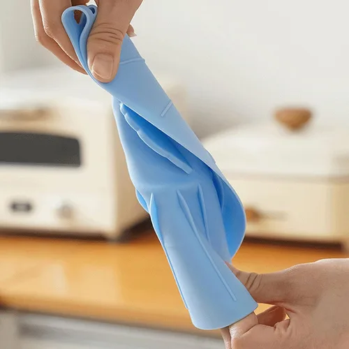 Vista 5 de Juego de tapa de silicona resistente al calor, reutilizable, cubierta de salpicaduras de microondas, tapa de succión de alimentos para cuencos, Azul