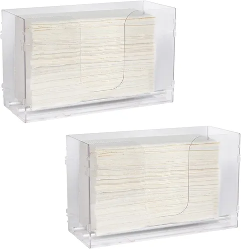 Vista 8 de Evron Dispensador de toallas de papel para encimera y montaje en pared, transparente, con una sola mano, plegado en C, plegado en Z, triple
