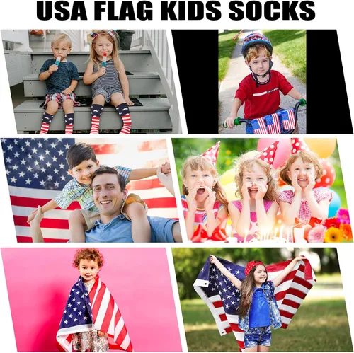 Vista 6 de UTTPLL Calcetines de algodón para niños pequeños, calcetines de béisbol hasta la rodilla, calcetines deportivos de fútbol para niños, calcetines