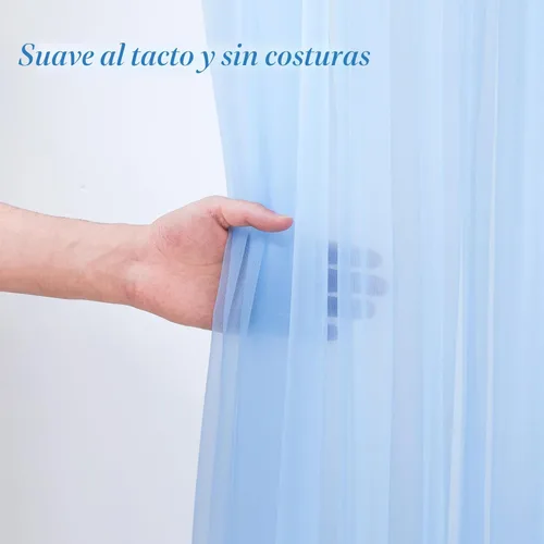 Vista 6 de Cortina de telón de fondo de tul azul bebé de 10 x 10 pies para fiestas, cortinas de fondo transparentes para bodas, baby shower, baby shower