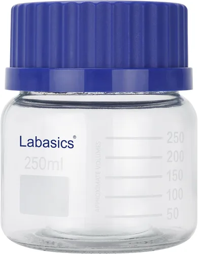Vista 9 de Labasics Botella redonda de almacenamiento con tapa de rosca GL80, botella de reactivo de boca ancha de vidrio premium, para almacenamiento
