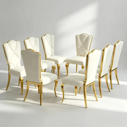 Vista 20 de Juego de 2 sillas de comedor de terciopelo negro y dorado, sillas de cocina tapizadas con respaldo alto con patas de acero inoxidable pulido, sillas