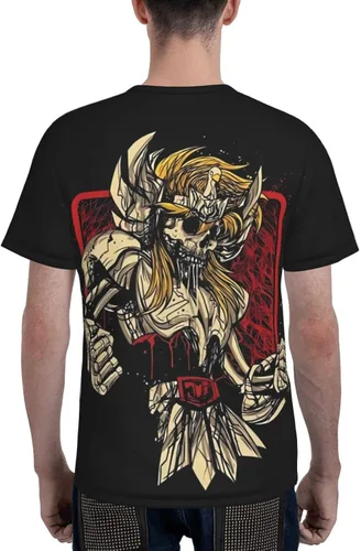Vista 5 de Saint Anime Seiya - Camiseta de manga corta para hombre, suave, casual, unisex, cuello redondo, camiseta de entrenamiento