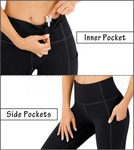 Vista 4 de Heathyoga Pantalones de yoga con bolsillos para mujer, leggings de cintura alta con bolsillos para mujer, leggings de entrenamiento para mujer