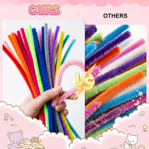 Vista 4 de 2000 PCS Pipe Cleaners Bulk 20 Colors Chenille Stems Pipe Cleaners Craft