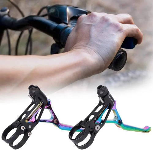 Vista 7 de Keenso Palancas de freno de bicicleta, aleación de aluminio ultraligera, palanca de freno deslizante de aceite, accesorio de ciclismo para bicicleta