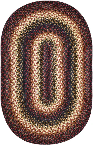 Vista 84 de Homespice Apple Pie - Alfombra ovalada roja de 2 x 3 pies, alfombra de cocina trenzada para decoración primitiva y rústica, reversible, yute sin