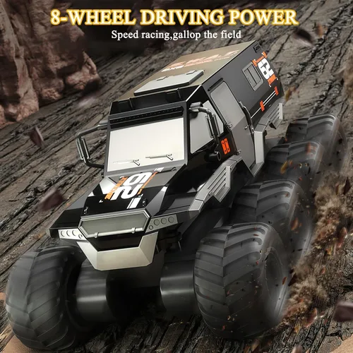 Vista 3 de 1:18 Camión monstruo impermeable juguetes RC Cars anfibio control remoto camiones 8WD todo terreno todoterreno Pickup juguete para 6 7 8 9 10 11 12